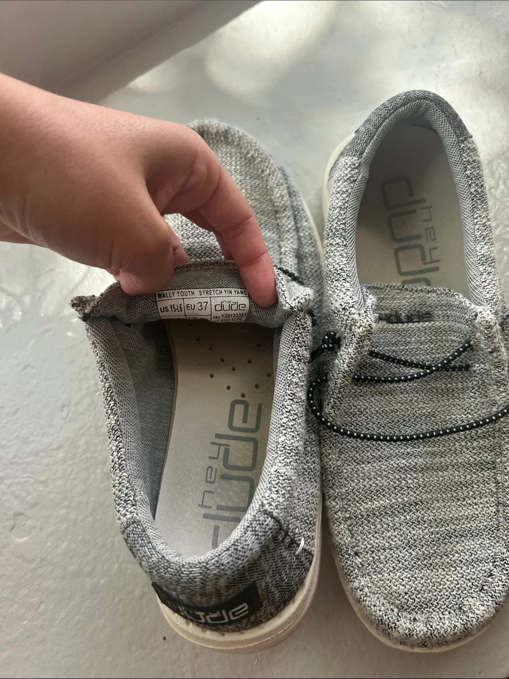 Hey Dude Kids Moccasins in Heather Gray